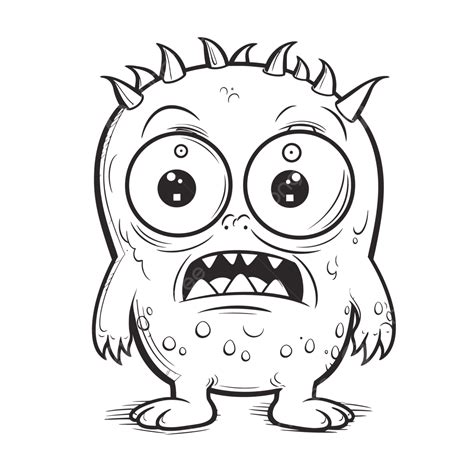 Cute Monster For Coloring Page Outline Sketch Drawing Vector, Creepy Monster Drawing, Creepy ...