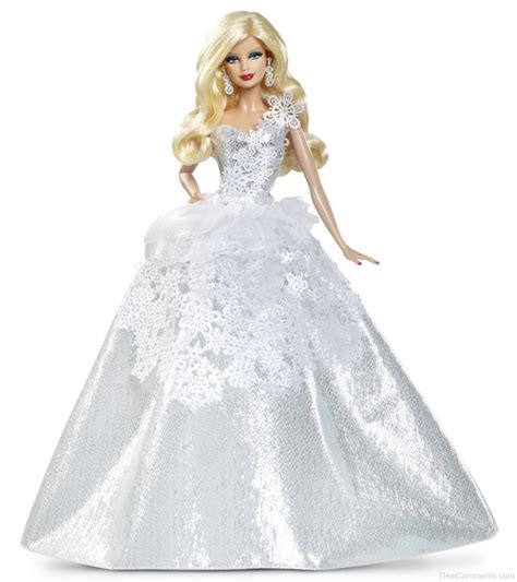 Barbie Doll Wearing White Dress - DesiComments.com