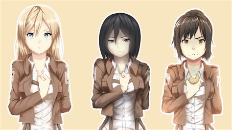 Attack on Titan HD Wallpaper: Sasha, Mikasa & Historia