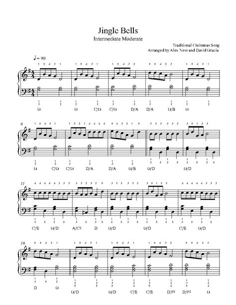 Jingle Bells by Traditional Sheet Music & Lesson | Intermediate Level | Sheet music, Piano sheet ...