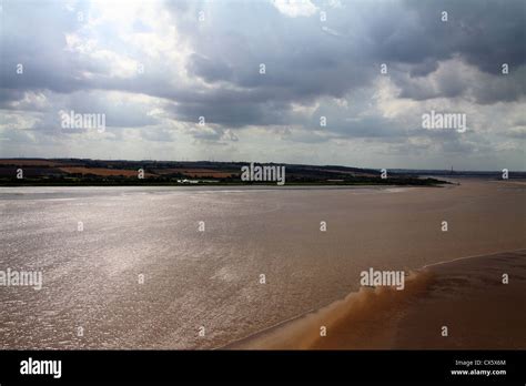 View over estuary from Humber Bridge Stock Photo - Alamy