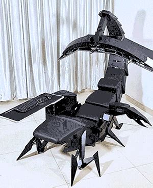 this giant scorpion gaming chair is a zero-gravity computer workstation that cocoons you