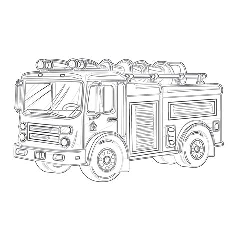 Printable Firetruck Coloring Page - Mimi Panda