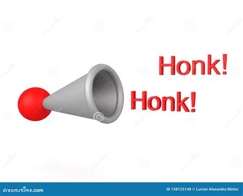 3D Rendering of Honking Horn with Honk Honk Text Stock Illustration - Illustration of clown ...