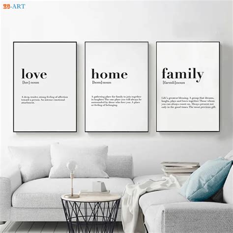 Minimalist Home Poster Print Love Family Nordic Wall Art For Living Room Moedrn Canvas Painting ...