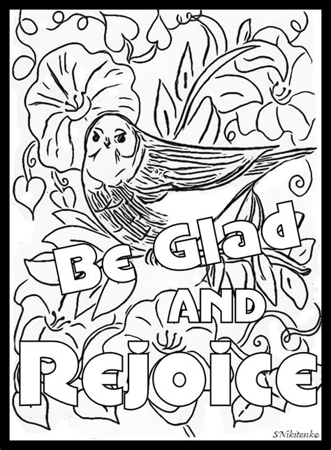 Children's Gems In My Treasure Box: Be Glad And Rejoice Coloring Page