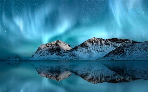 Norway Aurora borealis Lofoten 2018 Bing Wallpaper Preview | 10wallpaper.com