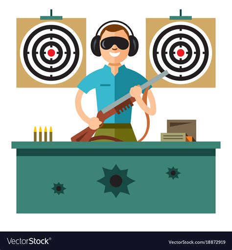 Shooting range flat style colorful cartoon Vector Image