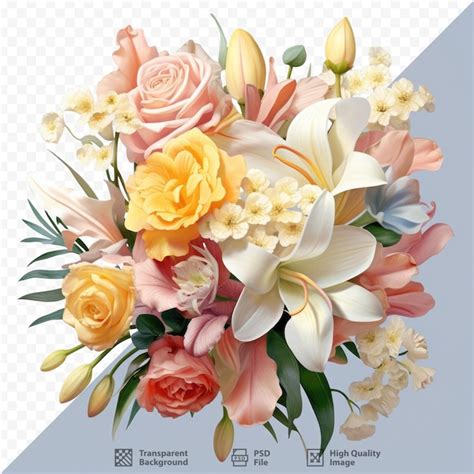 Premium PSD | A bouquet of flowers from the year of may