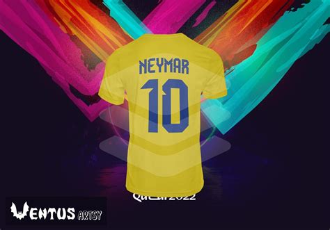 Fifa World Cup 2022 Brazil Neymar JR T Shirt Design - Etsy