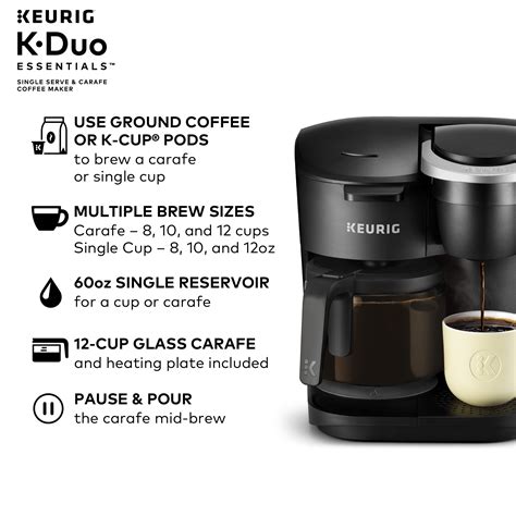 Keurig K-Duo Essentials Moonlight Gray Single-Serve K-Cup Coffee Maker ...