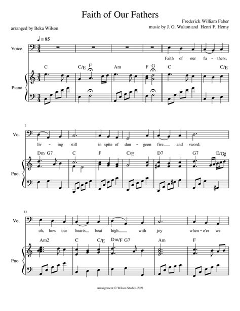 Faith of Our Fathers--vocal solo (bass clef) Sheet Music | Frederick ...