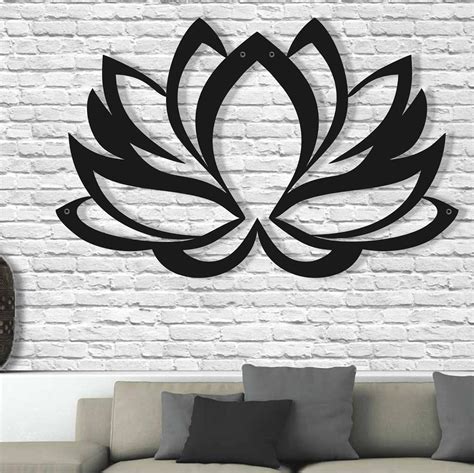 Amazon.com: DEKADRON Metal Wall Art - Lotus Flower - 3D Wall Silhouette ...