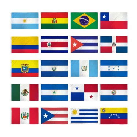 Set of 20 Latin American Country Flags 3x5ft Latin America Countries ...