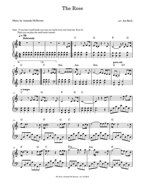 The Rose Sheet music for Piano (Solo) | Musescore.com