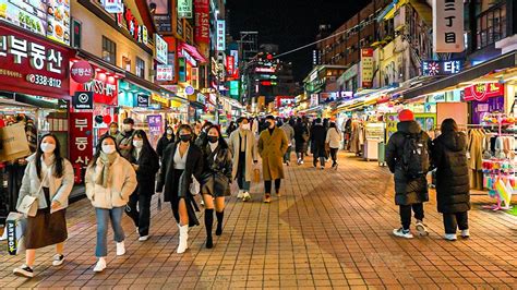 [4K HDR] Hongdae Nightlife in Winter Season Walking Tour Seoul Korea - YouTube