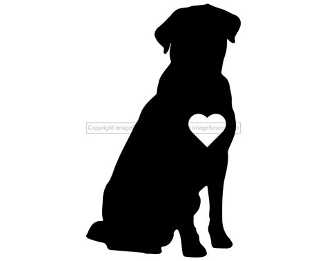 Dog Silhouette SVG and PNG Files Dog Silhouette With Heart Labrador ...