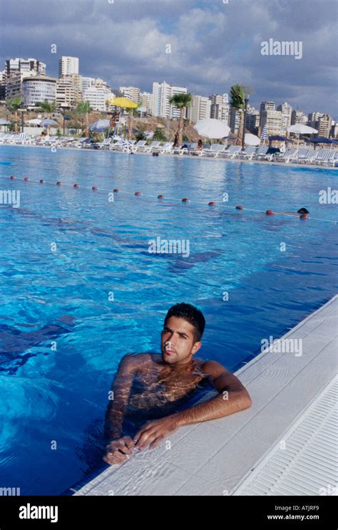 The swimming pool at the Movenpick Hotel in Beirut Lebanon Stock Photo ...