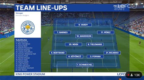 Leicester City lineup vs Villarreal : r/FantasyPL