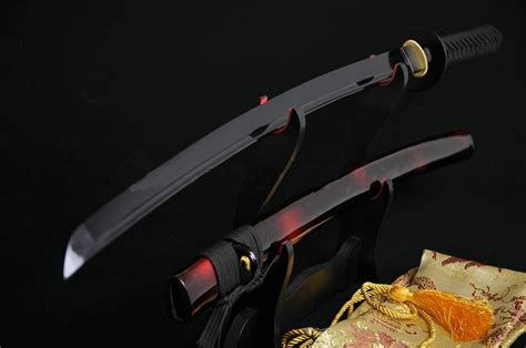 Full Black Steel Full Tang Blade Handmade Japanese Samurai Katana Sword