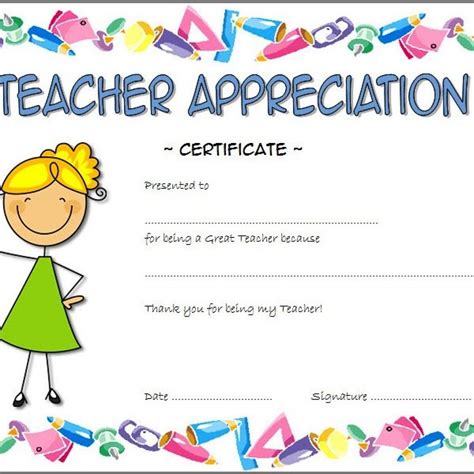 Teacher Appreciation Certificates Printable Free