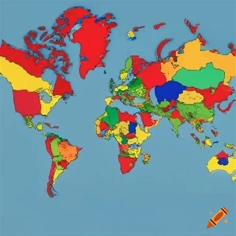 World map with country boundaries