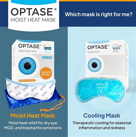 OPTASE Moist Heat Eye Mask for Dry Eyes - HydroBead Technology - Washable & Microwaveable - 10 ...