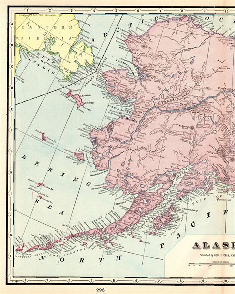 1905 Antique ALASKA State Map Original Vintage Map of Alaska Housewarming Gift for Birthday ...