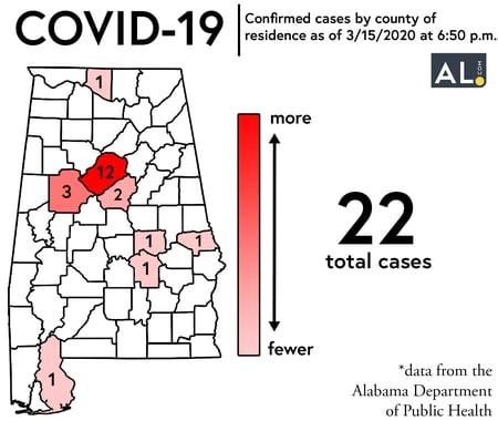 Alabama now has 22 cases of coronavirus: Here’s where they are - al.com