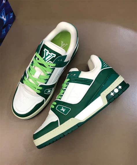 Louis Vuitton Men's LV Trainer Sneaker Green - AlimorLuxury