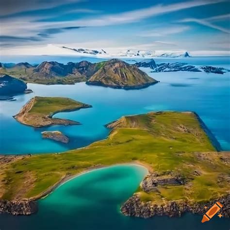 Breathtaking view of ice-free arctic islands