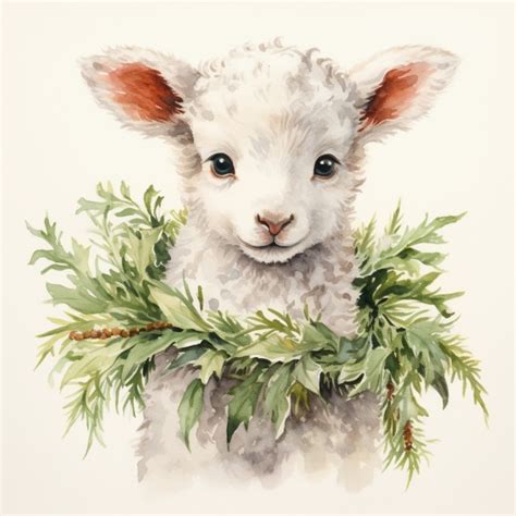 Christmas Lamb Sheep Art Free Stock Photo - Public Domain Pictures