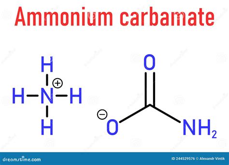 Ammonium Carbamate, Chemical Structure. 3D Rendering. Atoms Are Represented As Spheres With ...