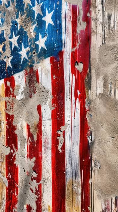 American flag graffiti, patriotic street art, abstract USA flag, urban ...