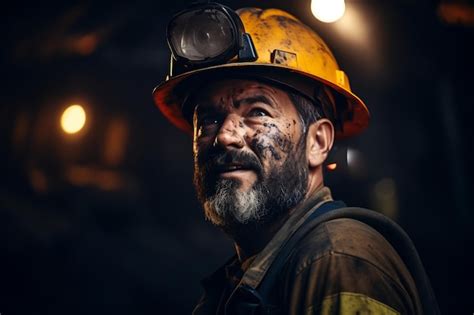 Premium AI Image | Portrait of a mining engineer at the mine