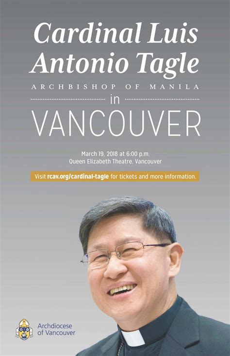 Cardinal Luis Antonio Tagle in Vancouver on March 19 | News