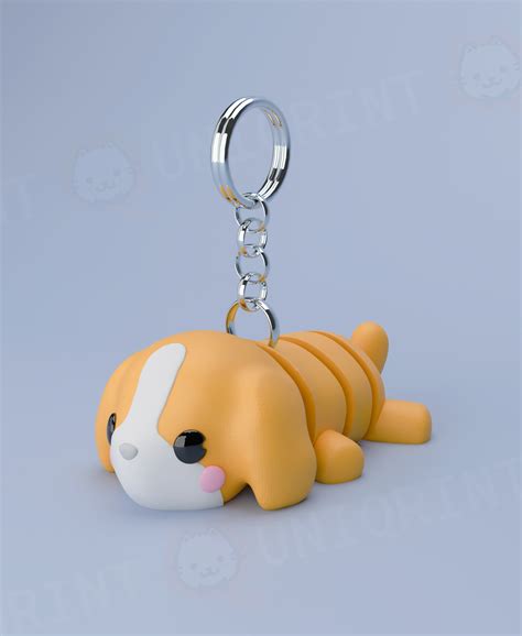 Articulating cute dog keychain by DprinterD | Download free STL model ...