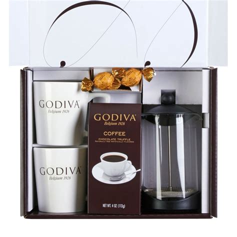 Godiva Coffee French Press Gift Set, includes two 14 oz Mugs, and 34oz ...