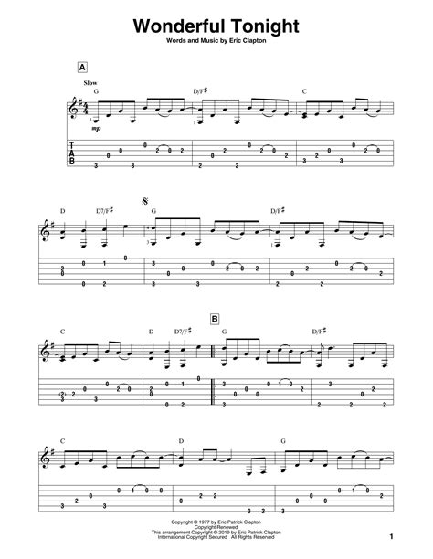 Wonderful Tonight (Solo Guitar) - Print Sheet Music Now