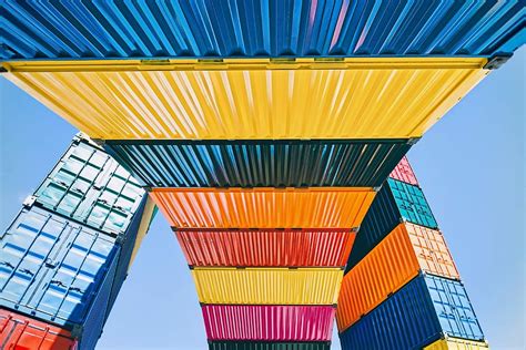 cargo container lot, freight container, colourful, cargo, transport ...