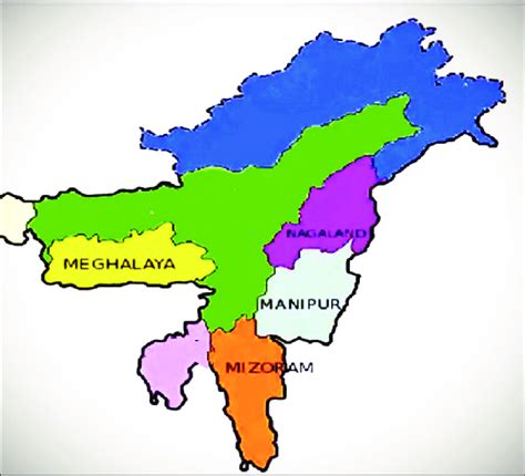 North East India Map With States