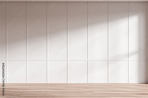 Bright empty room interior with empty white wall Stock Illustration ...