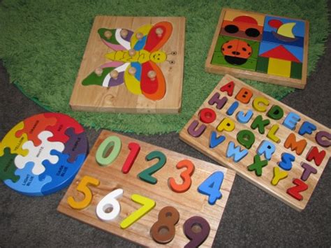 Perfect for Ages 1 and up Kids Cute Jigsaw Puzzles Perfect for Toddler Learning 4 Pack Wooden ...