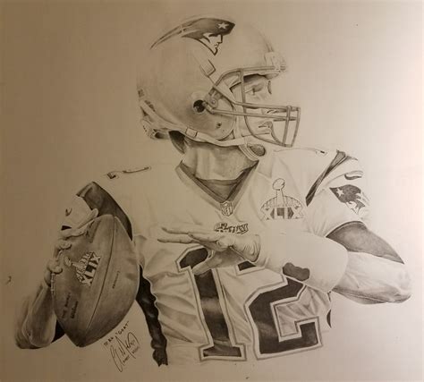 Tom Brady Drawing, Pencil, Sketch, Colorful, Realistic Art Images | Drawing Skill