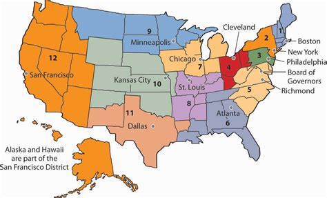 Federal Reserve Bank Map