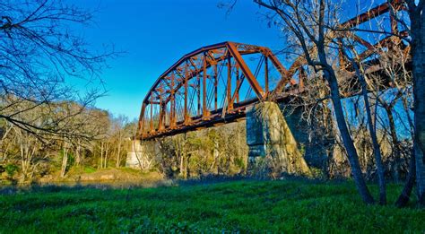 Old Railroad bridge across the San Gabriel River | Railroad bridge, River, Railroad