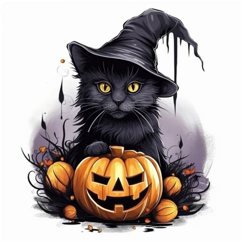 Desenho de gato preto de Halloween Foto stock gratuita - Public Domain Pictures