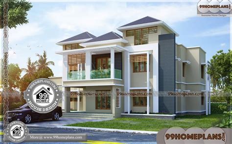 2 Story House Plans with Balcony & 90+ Traditional Home Architecture