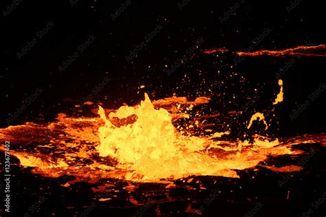 Lava bubbles of Volcano Erta Ale, Ethiopia Stock Photo | Adobe Stock