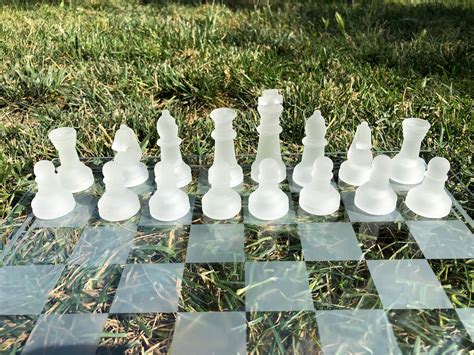 Glass Chess Set Glass Chess Chess Board Glass Chess Board | Etsy